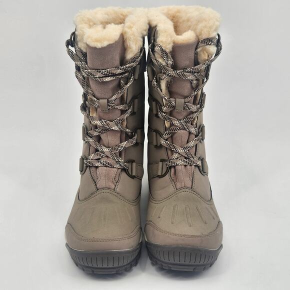 BearPaw Desdemona Genuine Sheepskin Lined Lace Up Boot Stone‎ Gray Size US 9 - Picture 4 of 15